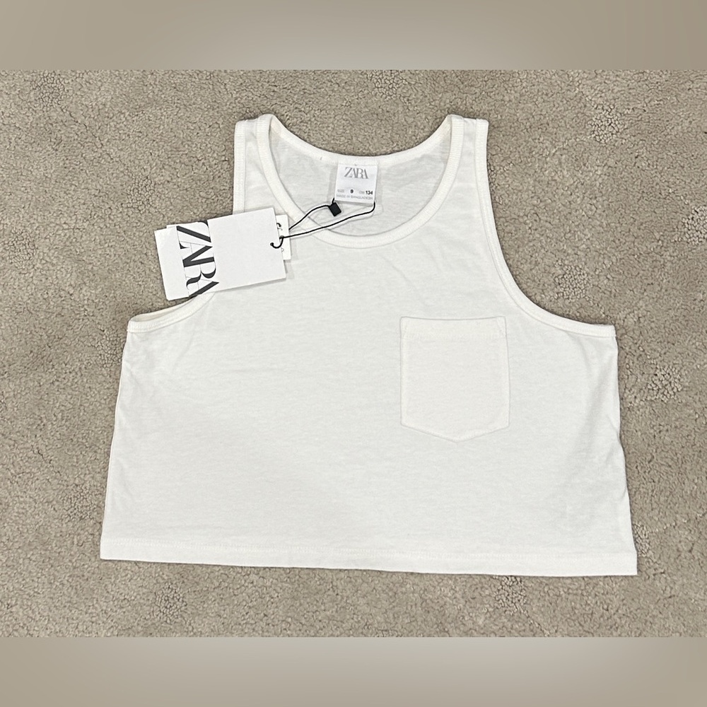 Zara Ivory Sleeveless Crop Top